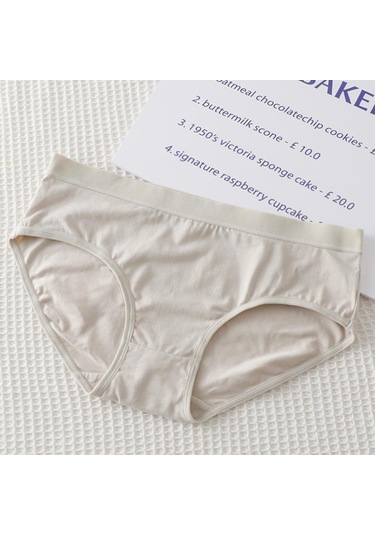 Gri Kadın Tamamı Pamuklu İç Giyim Trackless Rahat Nefes Alabilir Basit Tatlı Düz Renk Pantolon Gri