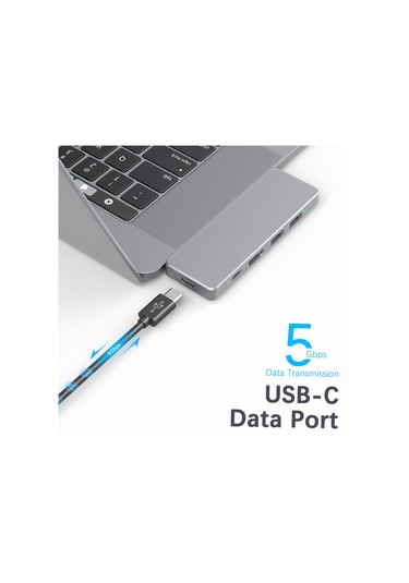 Maiyame Thunderbolt 3 Konnektörlü 7'si 2 Arada Alüminyum Alaşımlı Usb-c Hub Adaptörü Usb