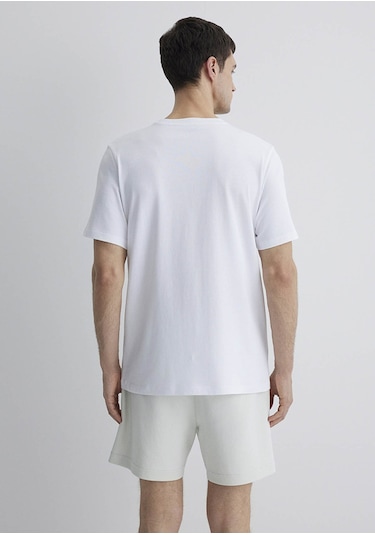 Mavi Beyaz Erkek T-shirt M0612647-620 Beyaz