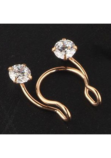 Suntek Paslanmaz Çelik Burun Halkası 8mm Döngü Altın-gül Altın