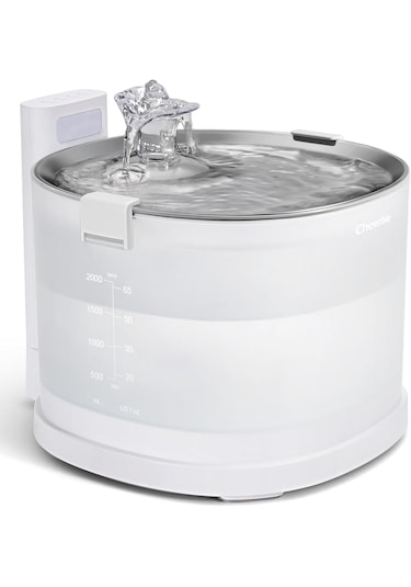 Cheerble E1+ Çelik Hazneli Şarjlı Otomatik Kedi Su Pınarı 22 x 20 x 18 CM 2 L