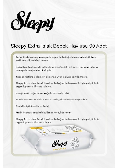 Sleepy Extra Islak Bebek Havlusu 90 Adet 5 Al 4 Öde Ve Rosie Pamuk