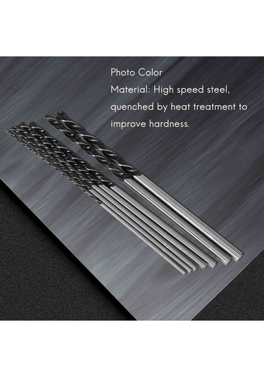Sointeresting 7 Parça X Uzun Ahşap Matkap Ucu Seti 4mm 5mm 6mm 7mm 8mm 10mm 12mm X 300mm Brad Noktası