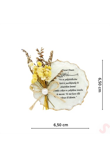 Kutulu Ve Süslü 6,50 Cm Epoksi Magnet, Altın - 10 Adet Altın