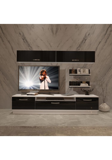 Decoraktiv Trendstyle 5 Slm Tv Ünitesi Tv Sehpası Beyaz - Siyah