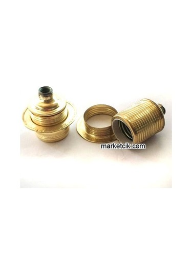 Marketcik Sarı Halkalı Metal Porselen E27 Duy