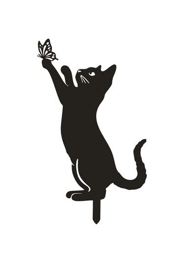 Suntek Magideal Dekoratif Bahçe Sevimli Kara Kedi Kazığı