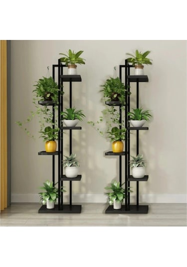 Adımshops, Çiçeklik, 6 Bölmeli Raf, Metal Çerçeveli Dikey Çiçeklik
