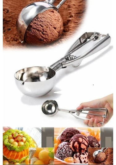 Metal Dondurma Servis Kaşığı Krom