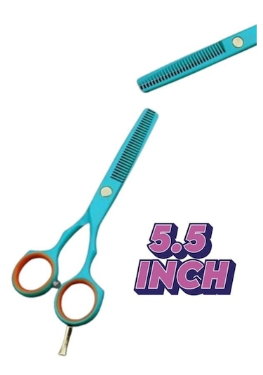 Çubuklu Turkuaz Ara Saç Kesim Makası 6 İnç Efile Makası