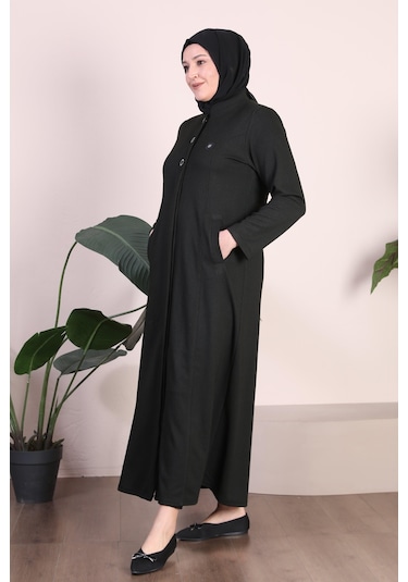 Kadın Büyük Beden 3 Düğmeli Pardesü 001