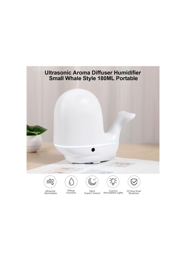 Wezone Mavi Ultrasonik Aromaterapi Dağıtıcı 180ml - 7 Renkli Led Işıklı Nemlendirici, 10 Saat Otomatik Kapatma Fonksiyonu