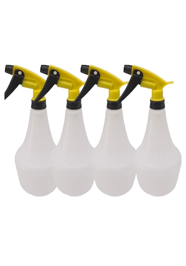 Sprey Şişesi 1 Lt Sarı, Kimyasala Dayanıklı Sprey Şişe 4 Adet