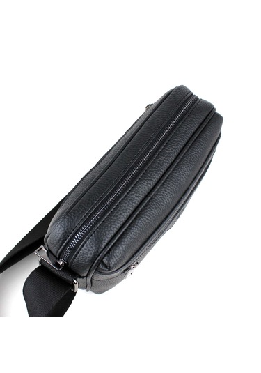 Erkek Siyah Ayarlanabilir Omuz Askılı Çapraz Omuz Çantası Siyah