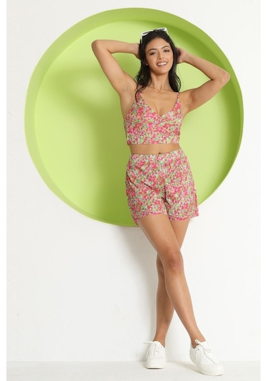 Kadın Piliseli Alt Üst Takım Pembe