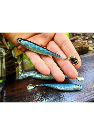 Fish Arrow Flash J Spin Elastomer Sw 10cm 4'' 101 Sardine Silver Silikon Balık 3 Adet