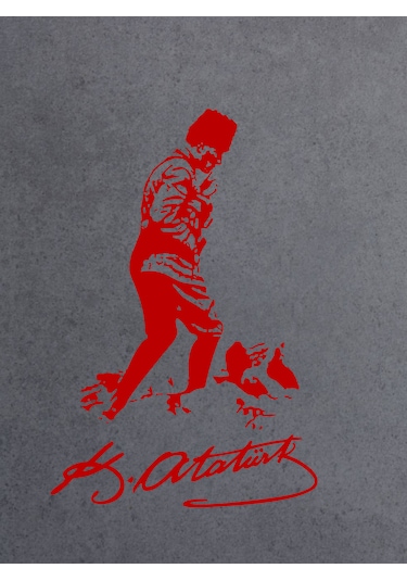 Mustafa Kemal Atatürk Kocatepe Silüet Sticker - Araba Oto Motosiklet Karavan Sticker 00617 20x13 Cm