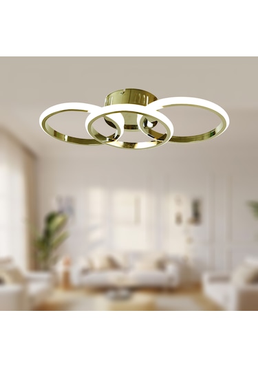 Tt305-3-sr Tt Aydınlatma 3 Renk Işık Sarı Kaplama 3 Lü Led Avize Krom