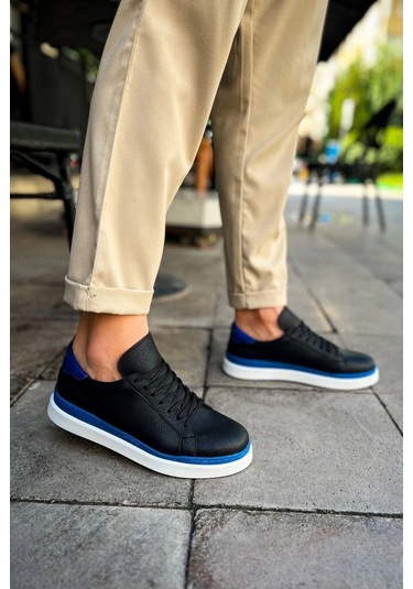 Ch979 - Santoni Gbt Spor Erkek Ayakkabı Sıyah/mavı Çok Renkli
