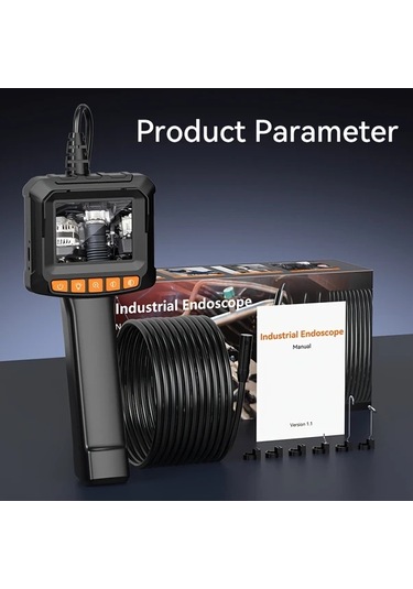 Xuweiwei Endoskop Kamera Black 1080p Hd 24 Lcd Ekran Ayarlanabilir Led Işık Endüstriyel Dayanıklı Usb Şarjlı 2000mah Pil