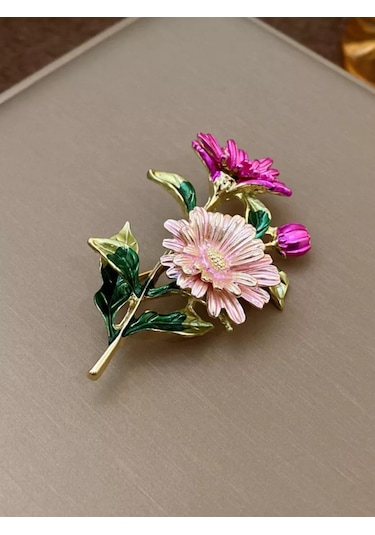 Beautiful Detail Orijinal Büyük Çiçek Broş 188007366 Pembe