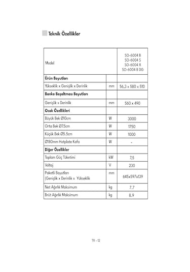Vestel SO-6004 B DG Set Üstü Ocak (2020)