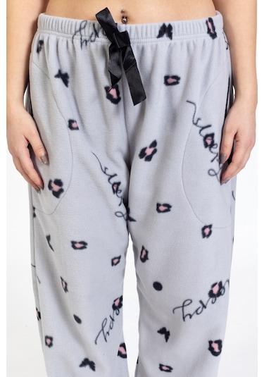 Kadın Polar Kışlık Eşofman Alt Waynap Polar Alt- Gri