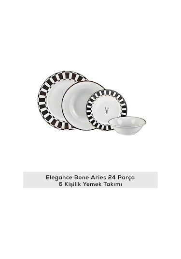 Karaca  Elegance Bone Aries 24 Parça 6 Kişilik Yemek Takımı