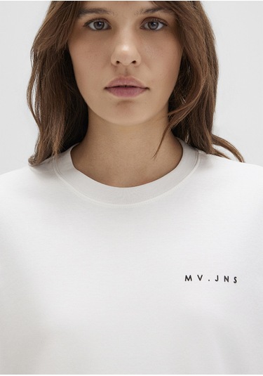 Mavi - Mv Baskılı Ekru Tişört 1613148-80194 Ekru