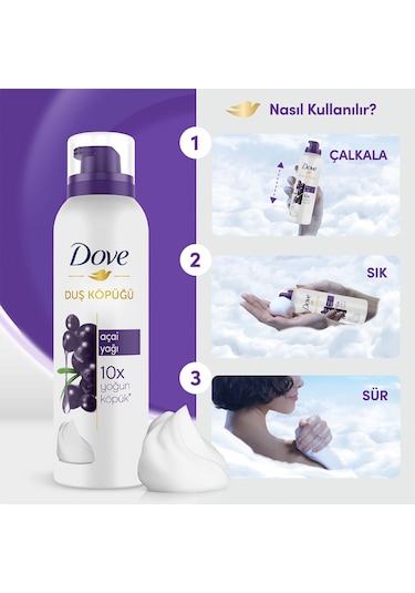 Dove Duş Köpüğü Açai Yağı 200 ML + Depply Nourishing 200 ML