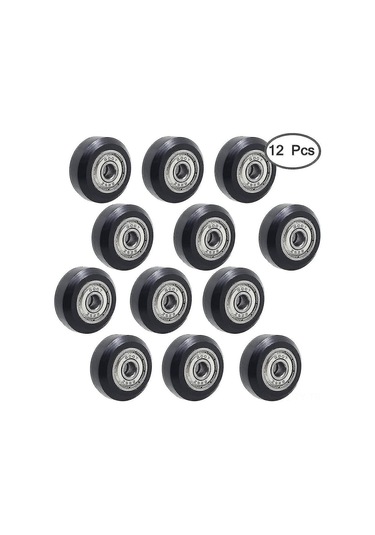 Teltree 3d Yazıcı Ve Hibrit Cnc Router İçin 12'li Perlin Yataklı Plastik Rulman Seti - Cr-10/cr-10s Uyumlu, Sessiz Hareket, Yüksek Hassasiyet, Siyah