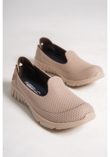 Kadın Fileli Bez Yazlık Spor Babet Ten