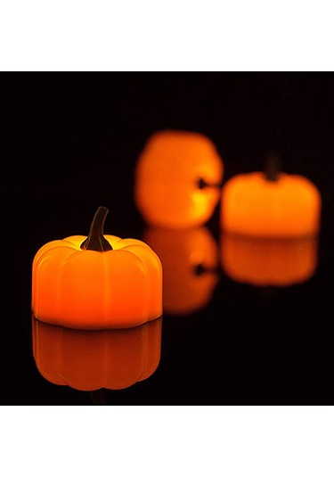 12 Parça Cadılar Bayramı Dekorasyon Aksesuarları Atmosfer Düzeni Led Elektronik Işıklar Simülasyonu Aydınlık Balkabağı Işıkları Çok Renkli