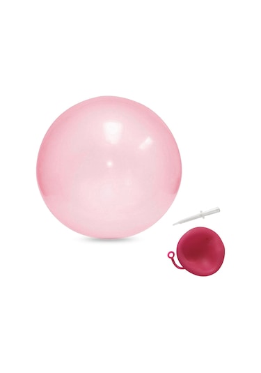 Teltree Tpr Materyal Transparan Balon Topu 130cm Büyük Boy Pembe - Hava Ve Su Doldurulabilir, Patlatma Torbası İle Paketlendi
