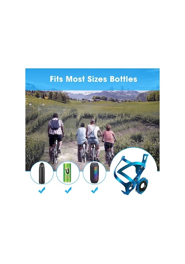 Junsunmay Bh001 Alüminyum Alaşımlı Bisiklet Su Şişesi Braketi Dönme Tabanlı Mtb Bisiklet Şişe Kafesi - Mavi
