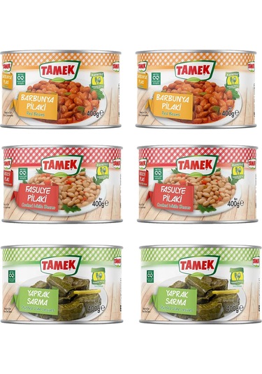 Tamek Barbunya - Fasulye - Yaprak Sarma 400 Gr X 6 Lı Karma Paket