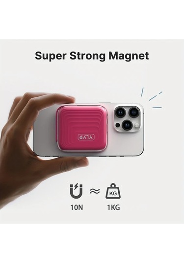 Brightnova Rosy 5000mah Mini Ultra Ince Manyetik Kablosuz Power Bank 15w Kablosuz Sarj 225w Pd Hizli Sarj Led Ekran Alt N