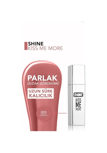 Flormar Shine Kiss Me More Uzun Süre Kalıcı & Parlak Bitişli Likit Ruj 005 Bare Beauty