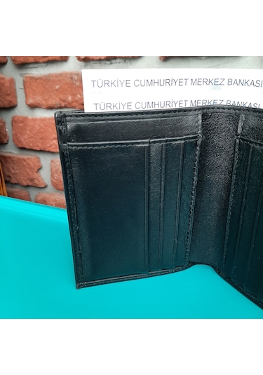 Gvnbag Hakiki Deri Erkek Dikey Siyah Cüzdan Gvn-0123