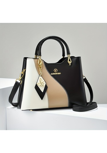 Kadınlar İçin Trendy Kontrast Renkli Tote Çanta