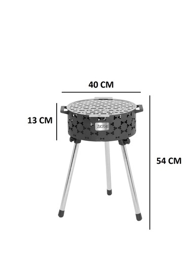 İksa Katlanabilir Mangal Küçük Gri - Siyah