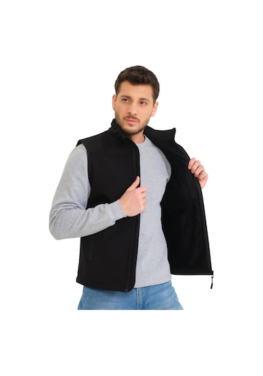 Şensel, Softshell Yelek, Siyah 118E2250 Su Itici,Rüzgar Geçirmez 001