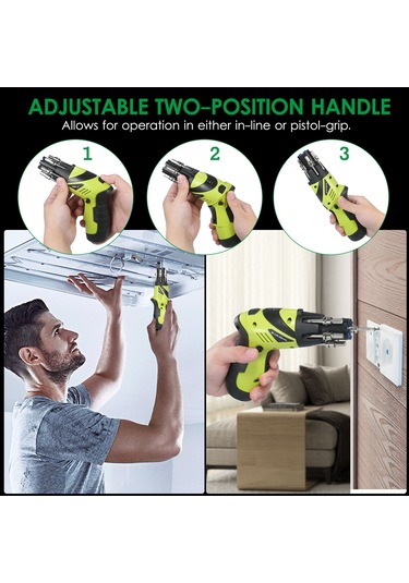 Springsun 3.6v Li-ion Şarjlı Tornavida, 6n.m Tork, Led Işık, Tabanca/düz Sap Değişimi, 10 Uç + Uzatıcı, Usb Şarj, Ev Kullanıma İdeal