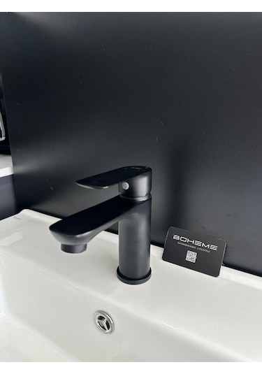 Boheme Fleko Lavabo Bataryası Siyah Renk Pirinç Döküm Siyah