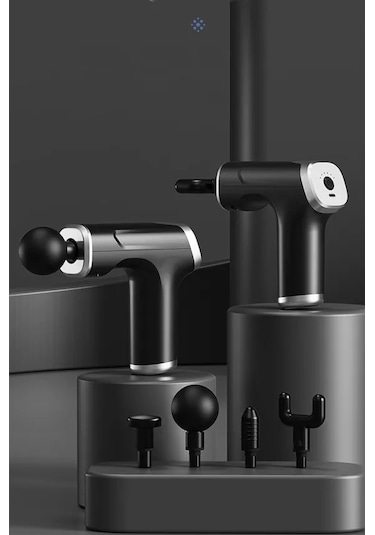 Kochler 4 Başlıklı Mini Fascial Gun Profesyonel Masaj Aleti Siyah