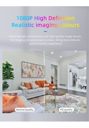 Springsun S3 Ev İçin Akıllı Kablosuz İzleme Kamerası - 1080p Hd, İki Yönlü Konuşma, Hareket Algılama, İnfrafed Gece Görüşü, Wifi Bağlantısı