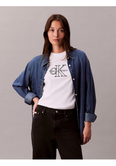Calvin Klein Kısa Kollu Klasik Monologo Metalik Bisiklet Yaka Kadın Beyaz T-shirt Lv047e819g-yaa Beyaz Calvin Klein Kısa Kollu Klasik Monologo Metalik Bisiklet Yaka Kadın Beyaz T-shirt Lv047e819g-yaa Beyaz