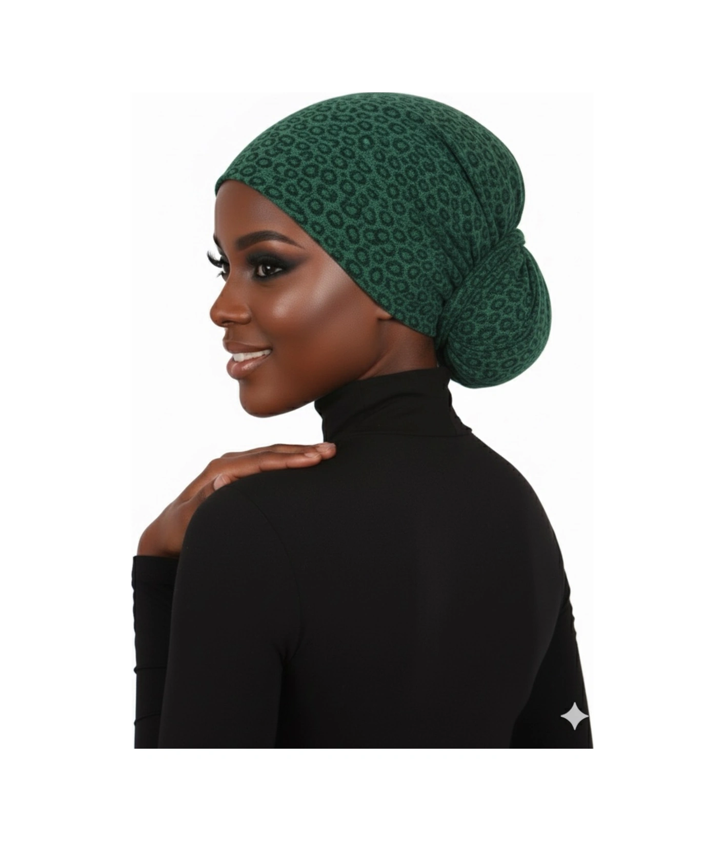 Topuzlu Brokar Hürrem Rengi Hazır Türban Tesettür Bone Hürrem