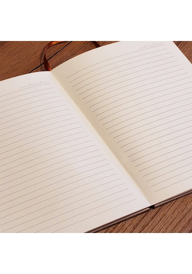 Somon Rengi Desenli Deri Defter ANTRASİT RENK