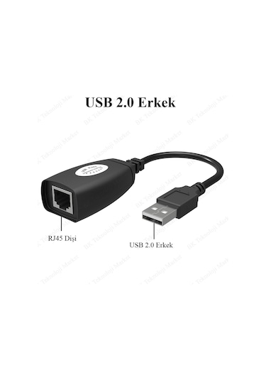Usb Extender - Cat5 / Cat6 Kablosu Üzerinden Lan Uzatma Adaptörü